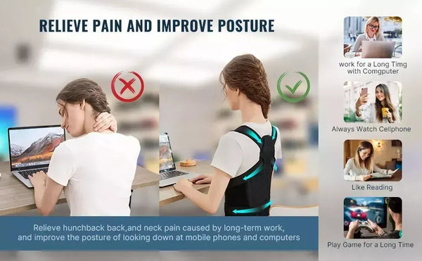 Corrector de Postura 2 en 1 con Soporte Lumbar – Ajustable y Cómodo