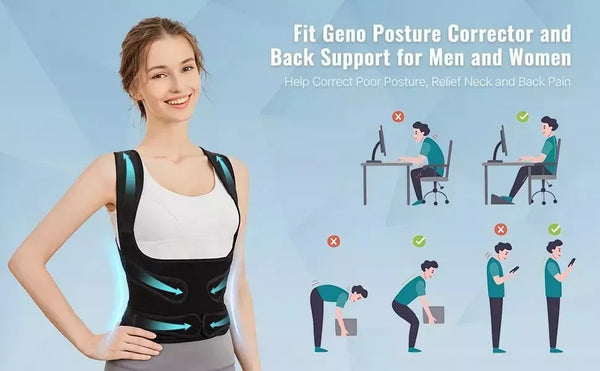 Corrector de Postura 2 en 1 con Soporte Lumbar – Ajustable y Cómodo
