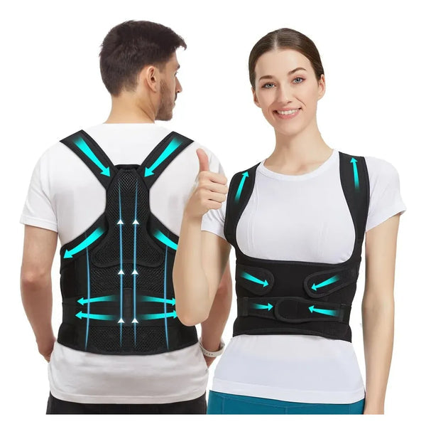 Corrector de Postura 2 en 1 con Soporte Lumbar – Ajustable y Cómodo