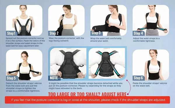 Corrector de Postura 2 en 1 con Soporte Lumbar – Ajustable y Cómodo
