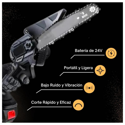 Motosierra Eléctrica en Color Negro + 2 BATERÍA EXTRA DE REGALO + PAGUE AL RECIBIR - ⏳ ¡Stock limitado! Últimas unidades disponibles.