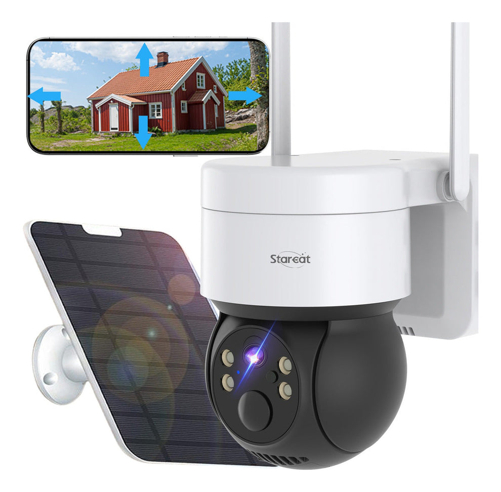 SOLARE® – CÁMARA DE SEGURIDAD SOLAR PARA EXTERIORES🔆 5MP HD 360° IP66   + ¡CÁMARA MINI DE REGALO! 🎁📡