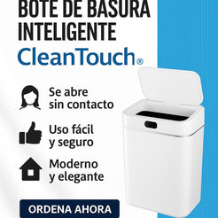 Bote Inteligente CleanTouch: ✨ Elegancia Inteligente que elimina el contacto, Suciedad y 💨 Malos Olores